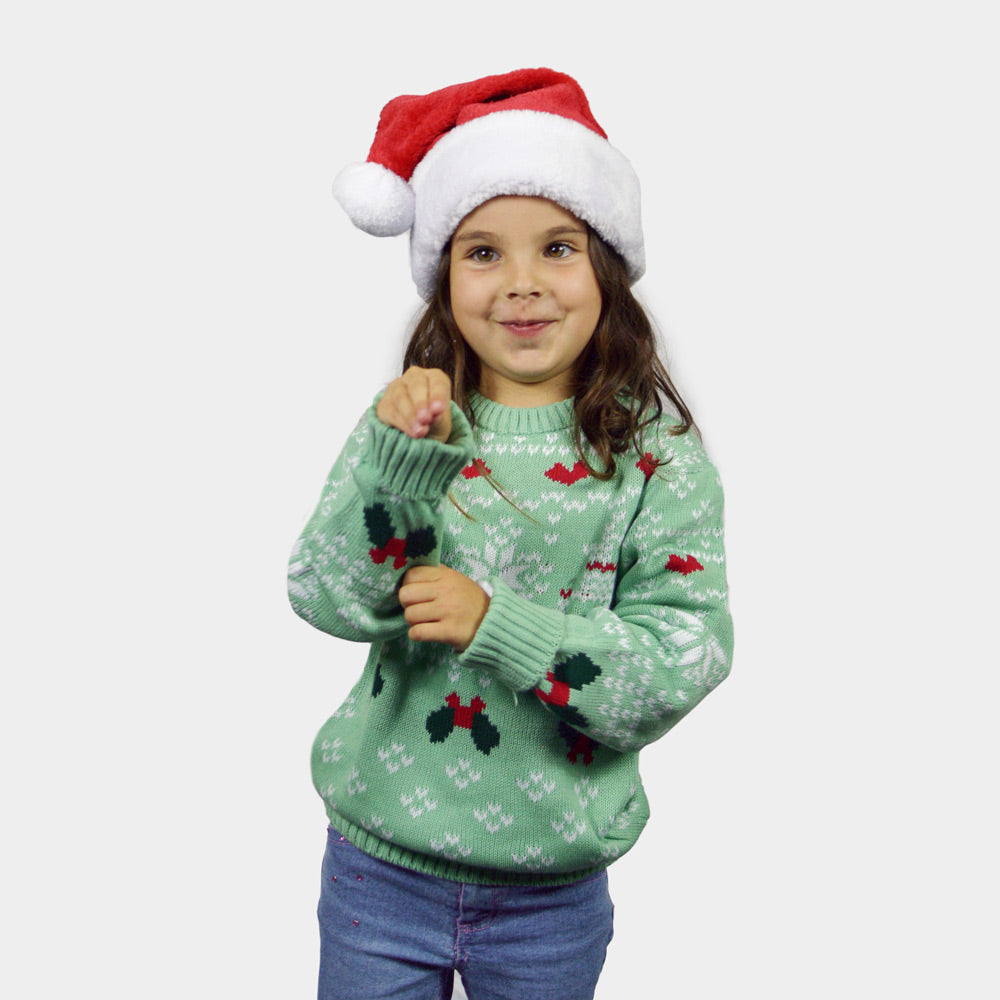 Weihnachtspullover Grün "Sweet Christmas" Kinder 
