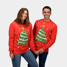 Weihnachtspullover für Herren  in Rot mit Weihnachtsbaum Damen
