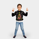Weihnachtspullover Schwarz "Merry Christmas" Kinder 
