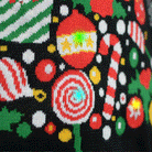 Weihnachtspullover mit LED Schwarz "Merry Christmas"
