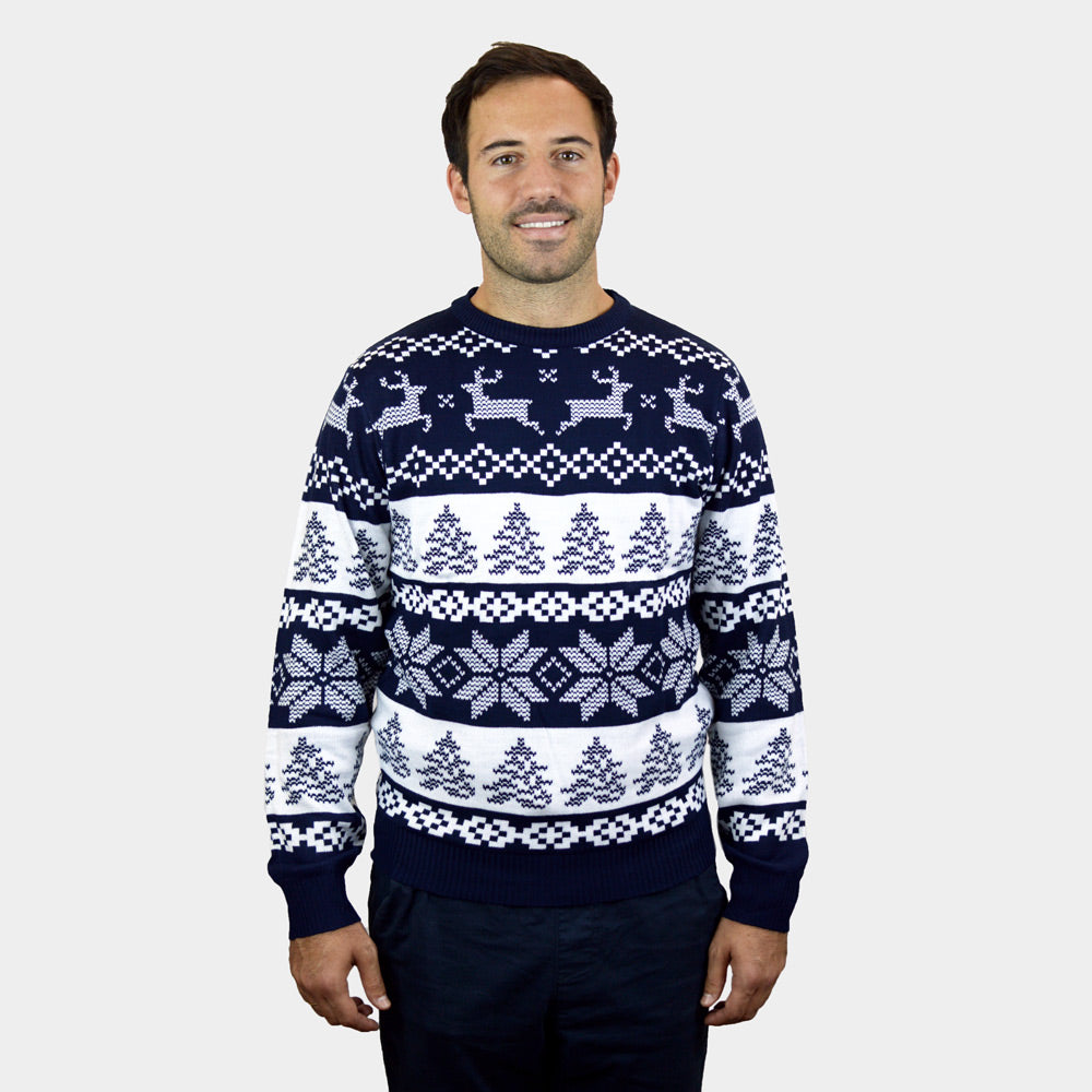 Weihnachtspullover für Paare Blau Nordpol Herren
