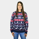 Weihnachtspullover mit Rentieren und Weihnachtsmotiven Damen 
