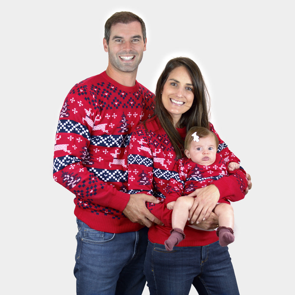 Weihnachtspullover Rot Familien Canada
