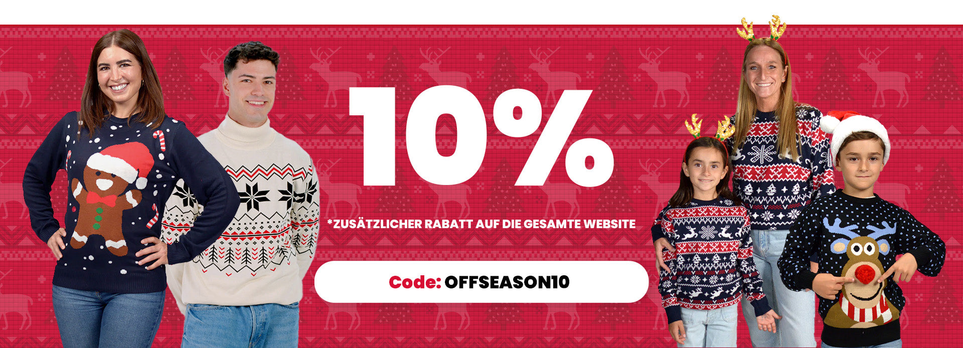 Weihnachtspullovern banner off season